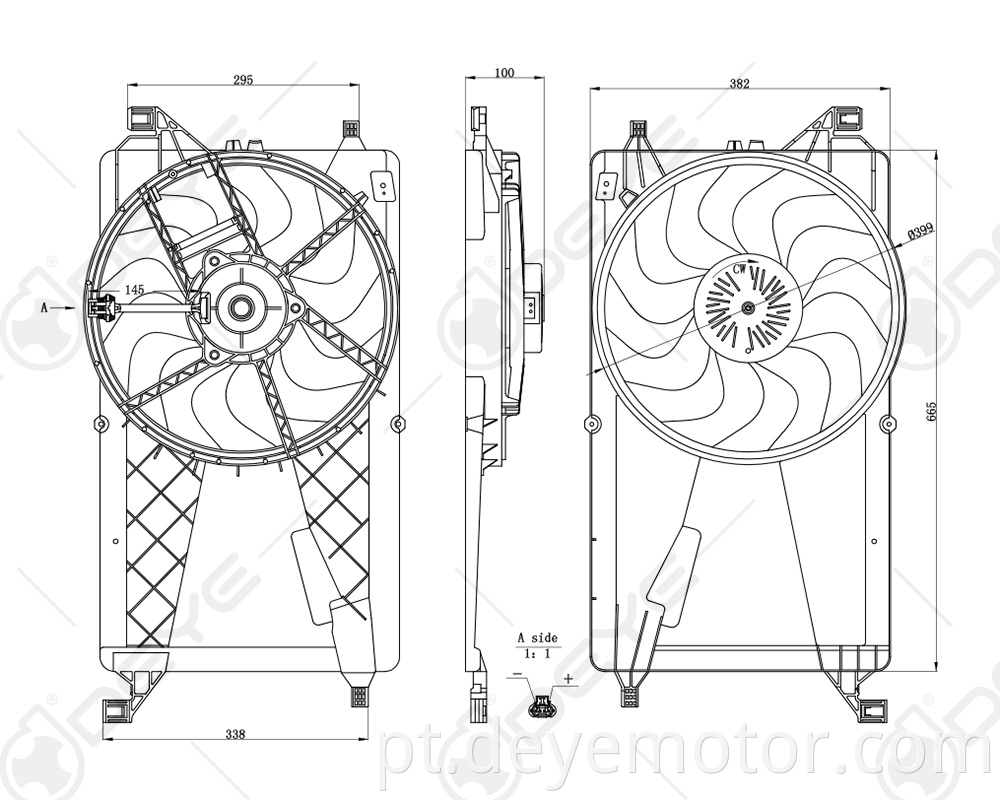 3M5H-8C607-AD 3M5H-8C607-RH Ventilador de refrigeração de radiador de carro de venda quente para FORD FOCUS